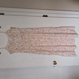 Altar'd State Cream and Pink Floral Maxi Dress